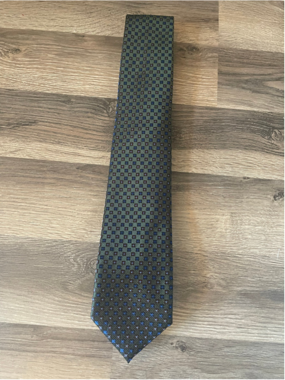 Men's Imani Uomo Tie One Size Green Blue Geometric Pattern